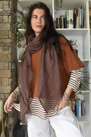  Perfect Breton V Long Sleeve Top Choc Chip /20